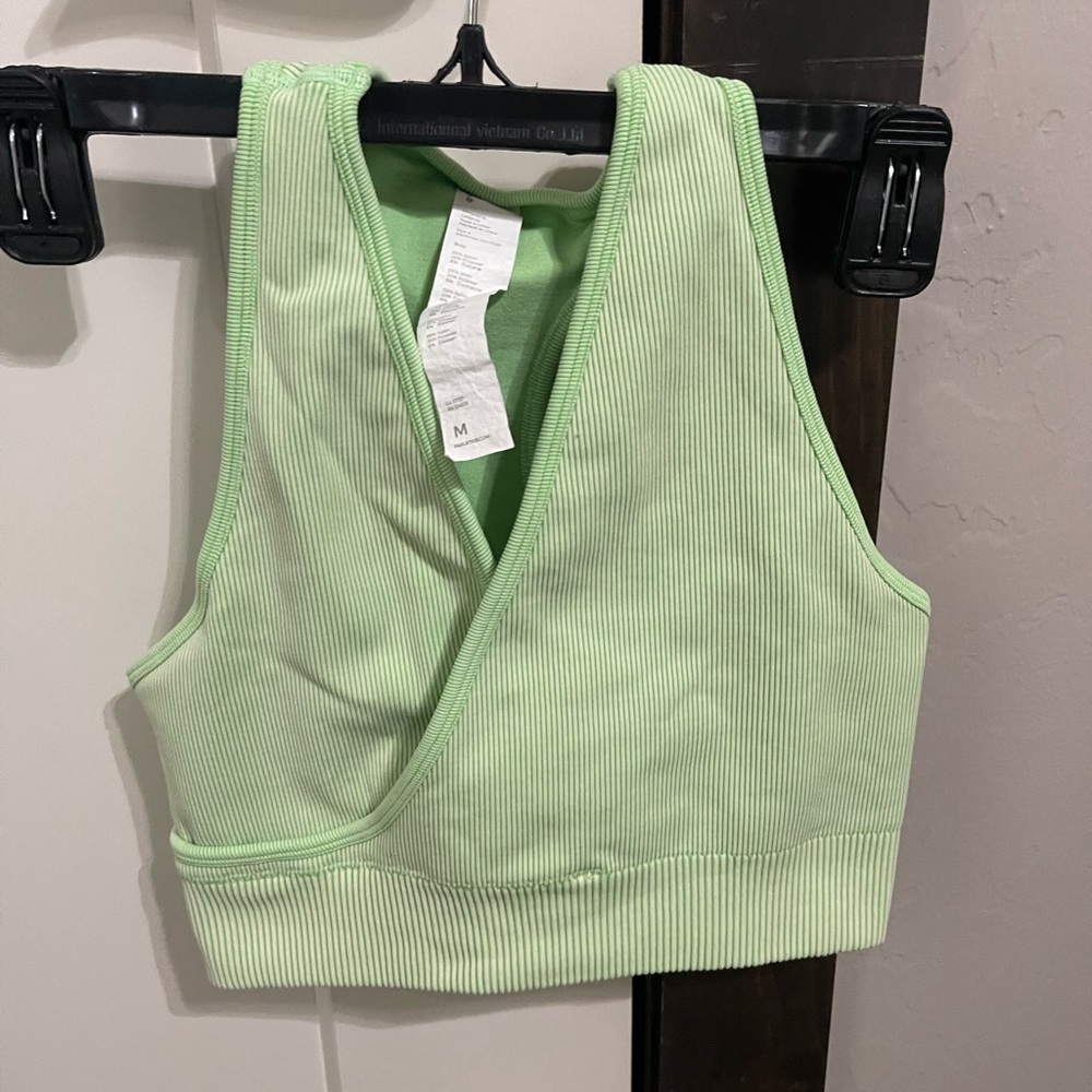 Fabletics green sports bra